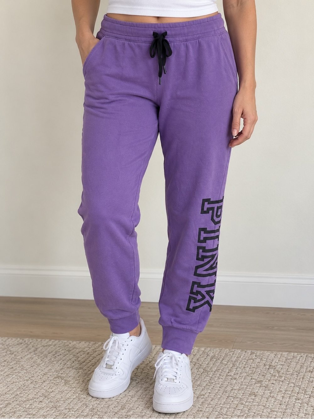 Victoria’s Secret PINK Purple Logo Joggers Size L